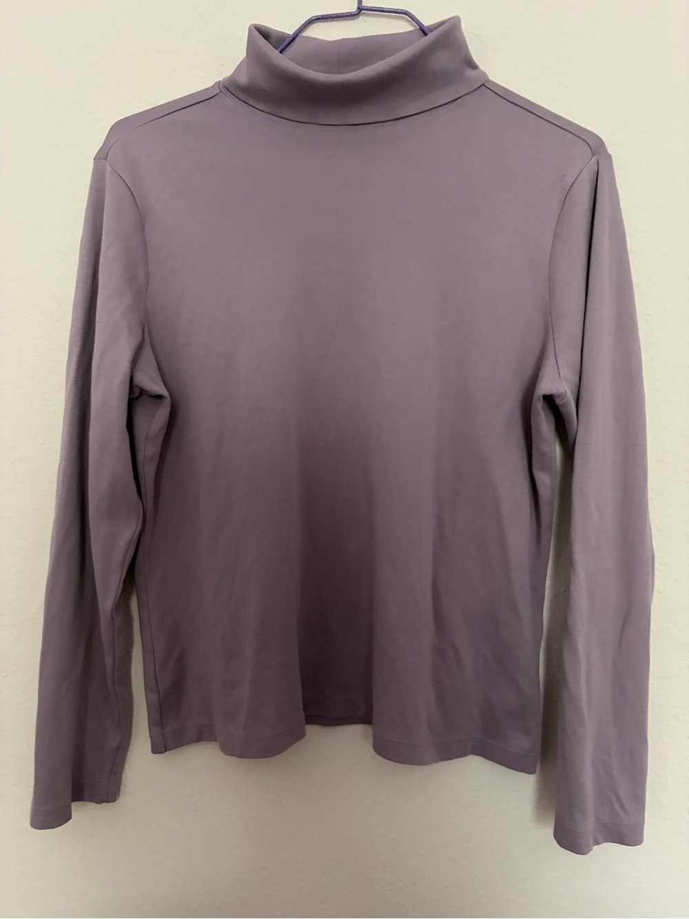 L.L. Bean 100% Supima Cotton Light Purple Turtleneck Top - Medium Petite